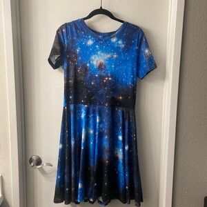 Galaxy print skater dress